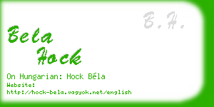 bela hock business card